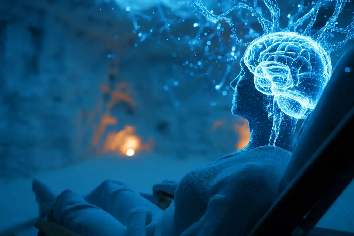 Relaxation and mood improvement from negative ion salt environment